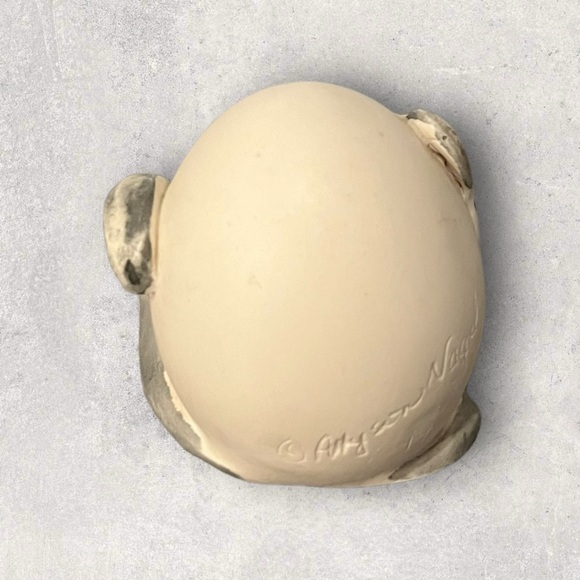 Vintage Allyson Nagel 1994 Ceramic Cat Egg Figurine 2”H Signed Hand Painted - Picture 4 of 9